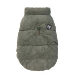 FuzzYard chaqueta pana para perros modelo Mosman Puffer kaki 1