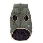 FuzzYard chaqueta pana para perros modelo Mosman Puffer kaki por detrás